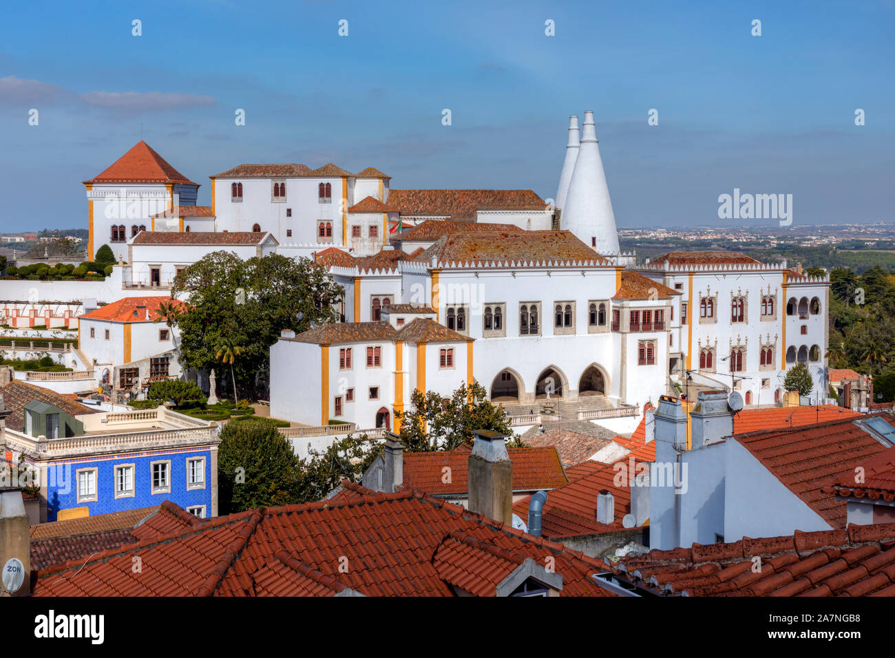 Palais de Sintra, Sintra, Lisbonne, Portugal, Europe Banque D'Images