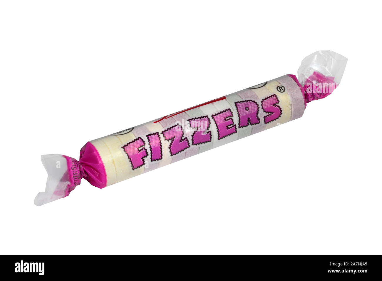 Un paquet d'Swizzel Fizzer's isoler sur un fond blanc. Banque D'Images