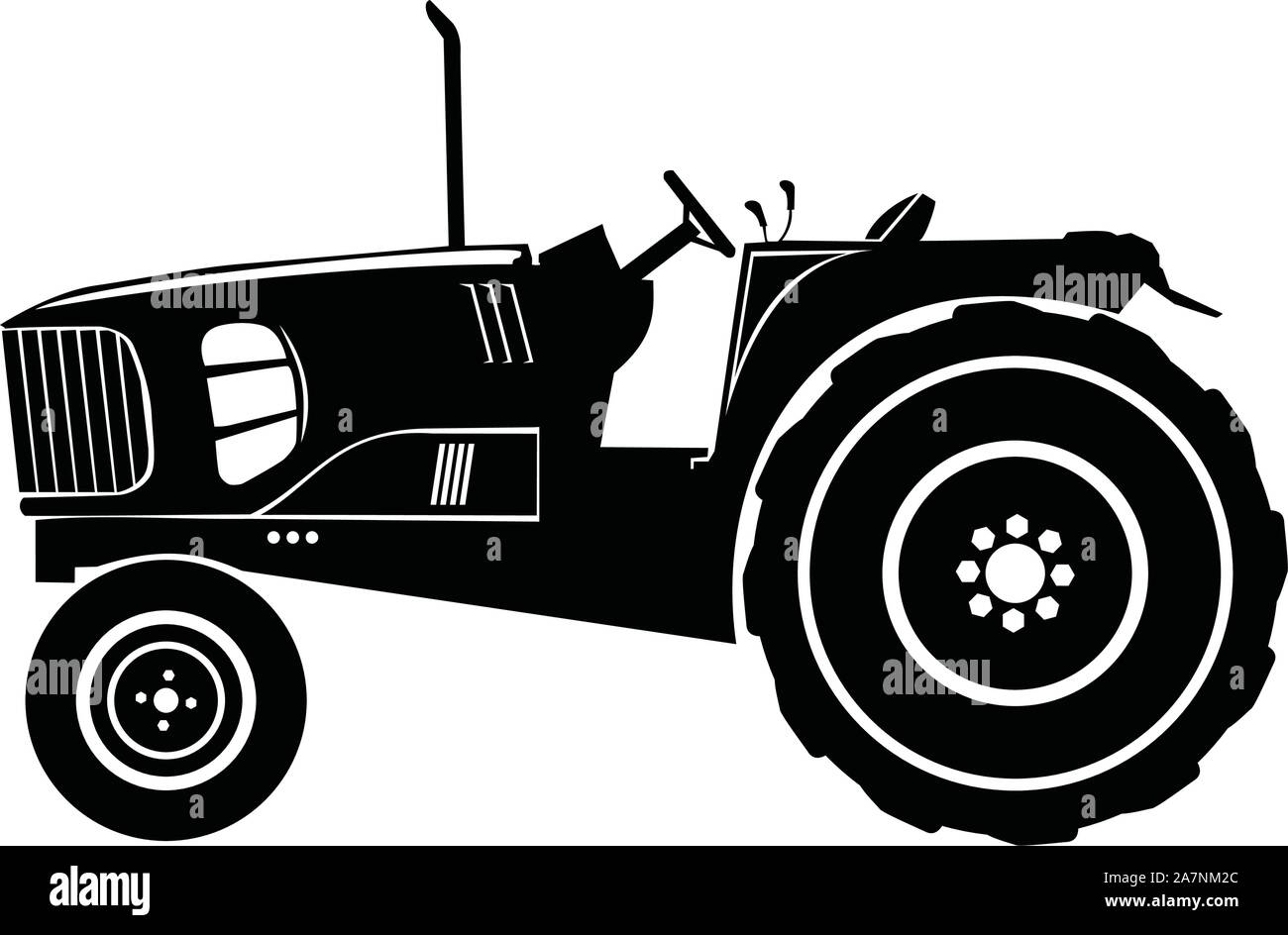 Silhouette de tracteur pour l'équipement agricole Illustration de Vecteur