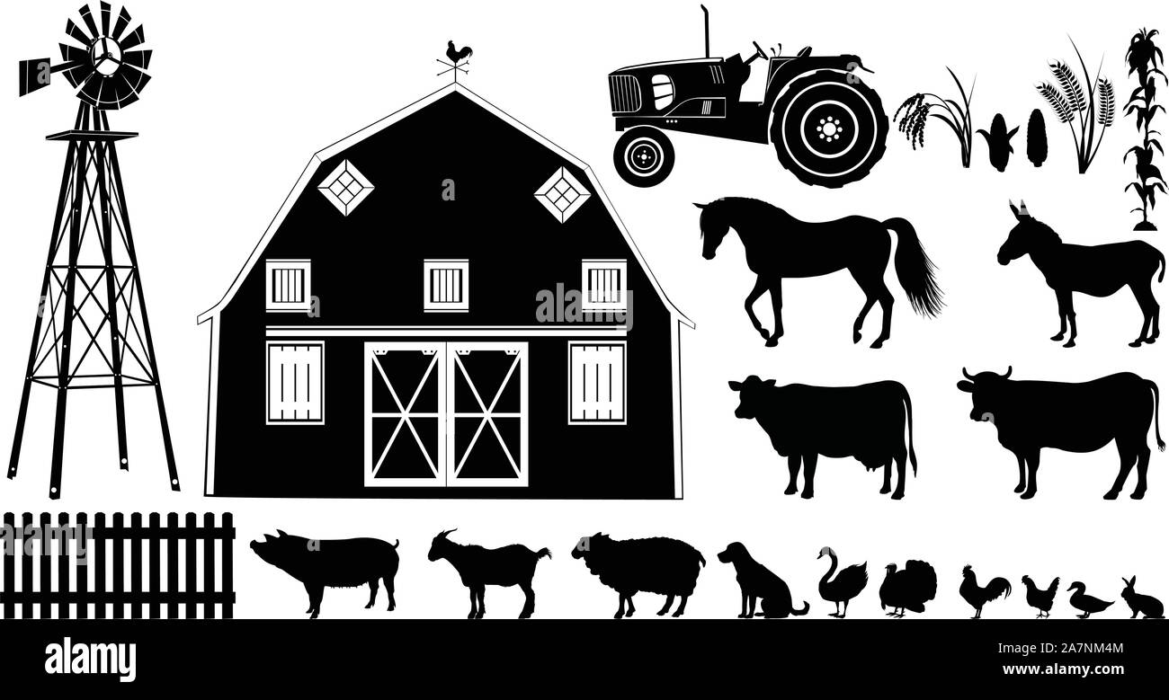 La silhouette d'un farmer's life Illustration de Vecteur