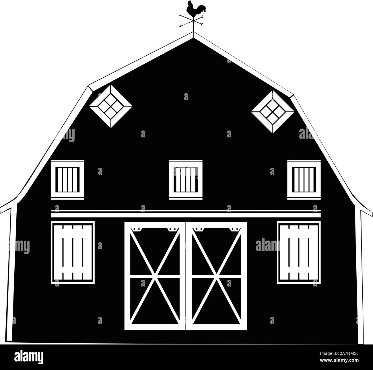 Silhouette de la grange Illustration de Vecteur