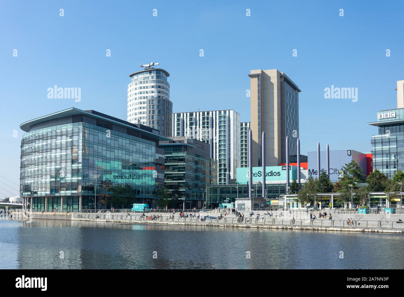 Les studios de MediaCityUK, Salford Quays, Salford, Greater Manchester, Angleterre, Royaume-Uni Banque D'Images