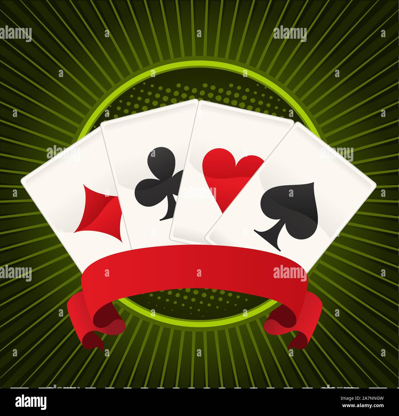 Jack, Queen, King et ace poker combinaisons, avec la bannière vector illustration. Illustration de Vecteur