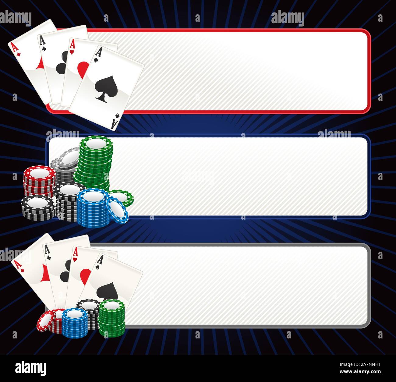 Bannière Poker set vector illustration. Illustration de Vecteur
