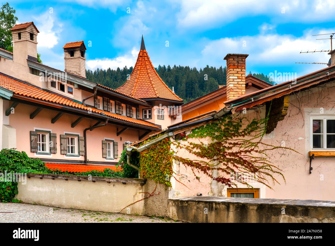 Paysage urbain d'Hpfgarten, Autriche Banque D'Images