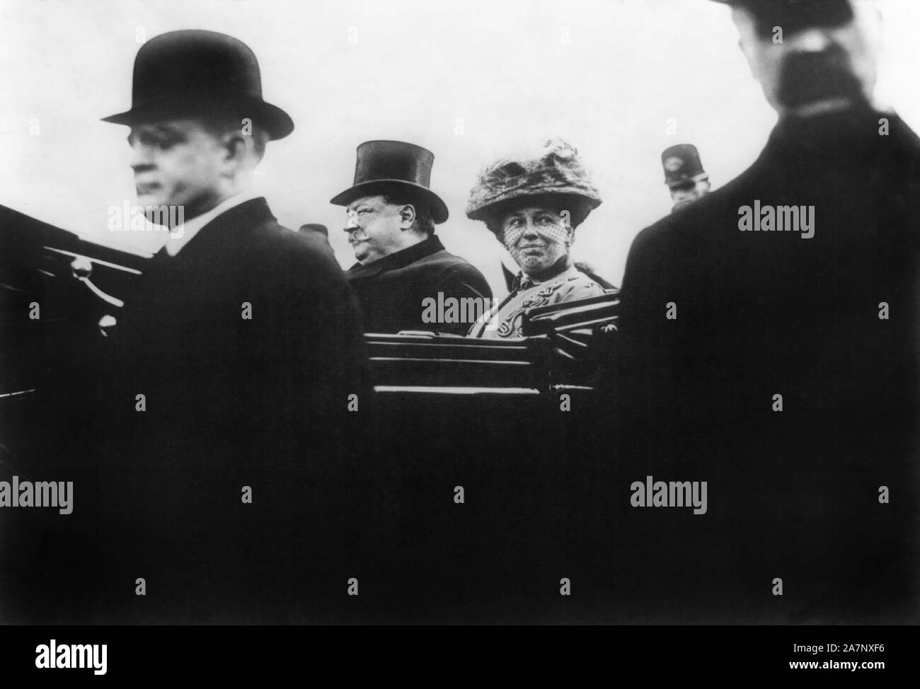 William Howard Taft et épouse Helen arrivant au Capitole pour l'inauguration de Taft, Washington, D.C, USA, le 4 mars 1909 Banque D'Images