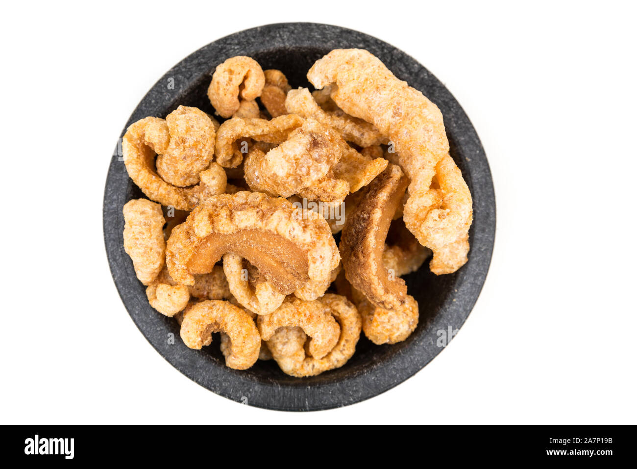 Low Carb cracklins couenne de porc salé croquant snack Banque D'Images