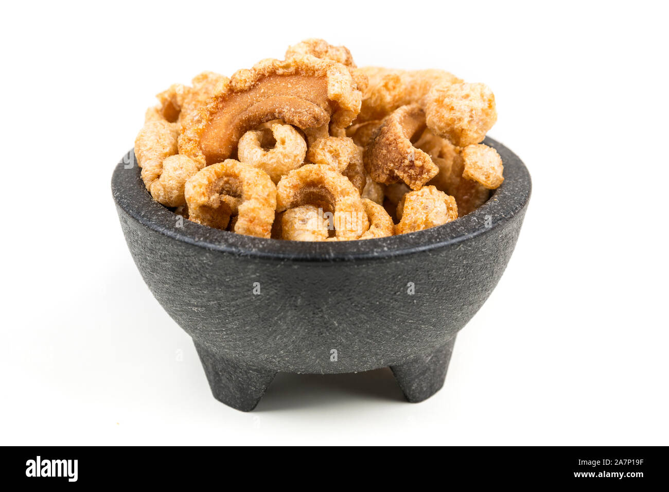 Low Carb cracklins couenne de porc salé croquant snack Banque D'Images