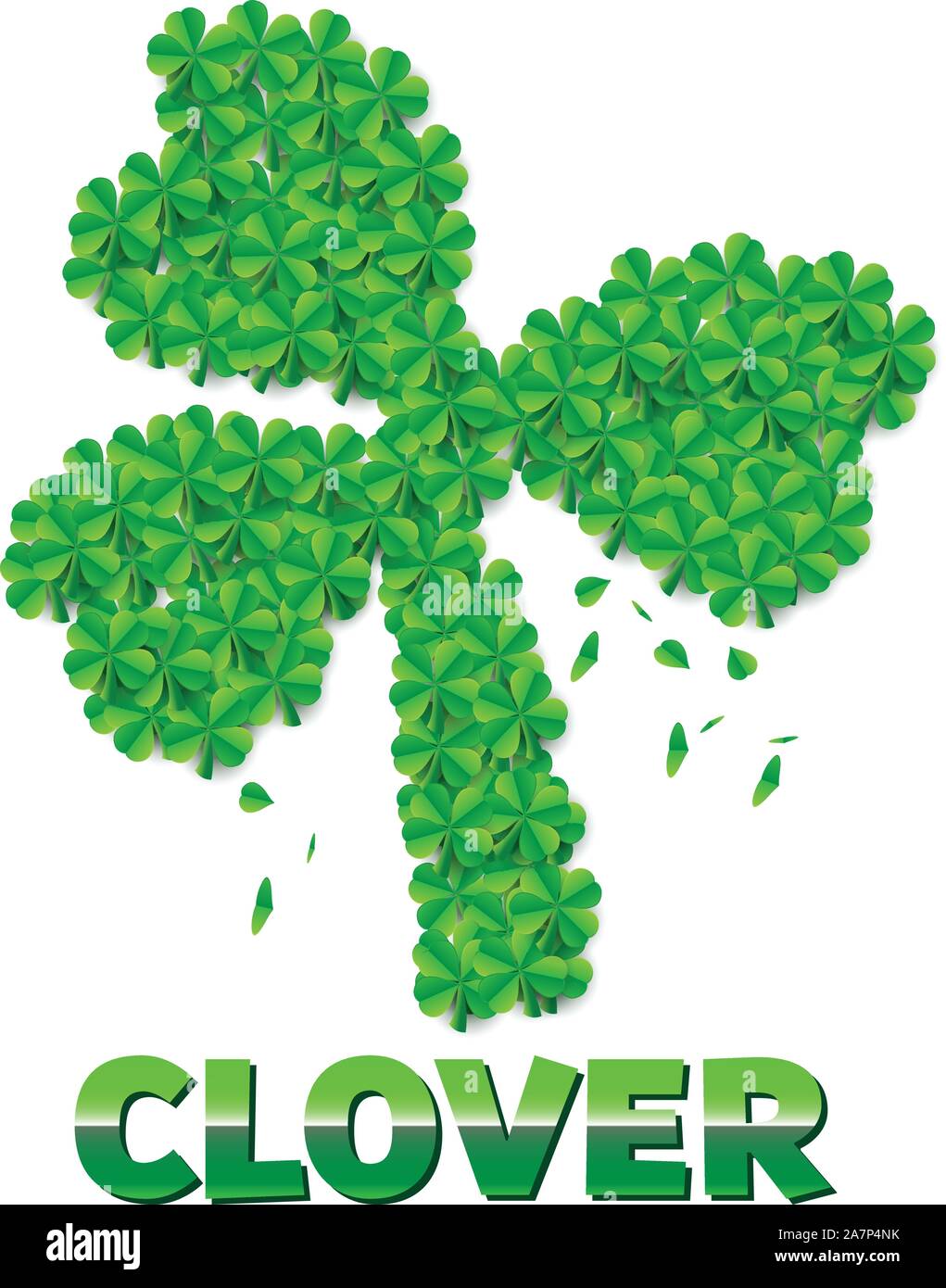 Shamrock clover leaf ou faits de feuilles éparses pour St Patricks day Illustration de Vecteur