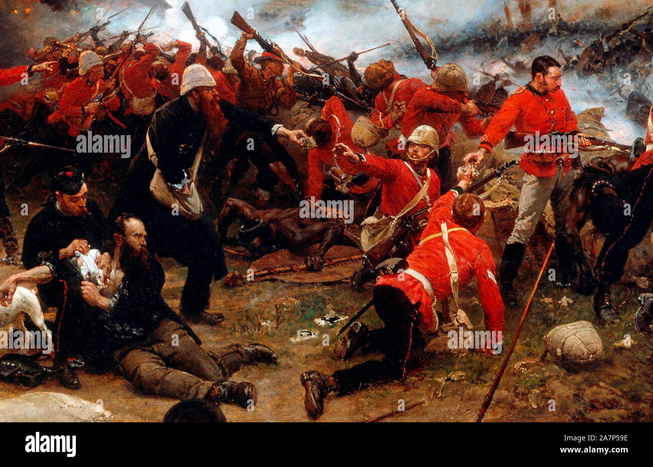 La défense de Rorke's Drift - Alphonse-Marie-Adolphe de Neuville, vers 1880 Banque D'Images