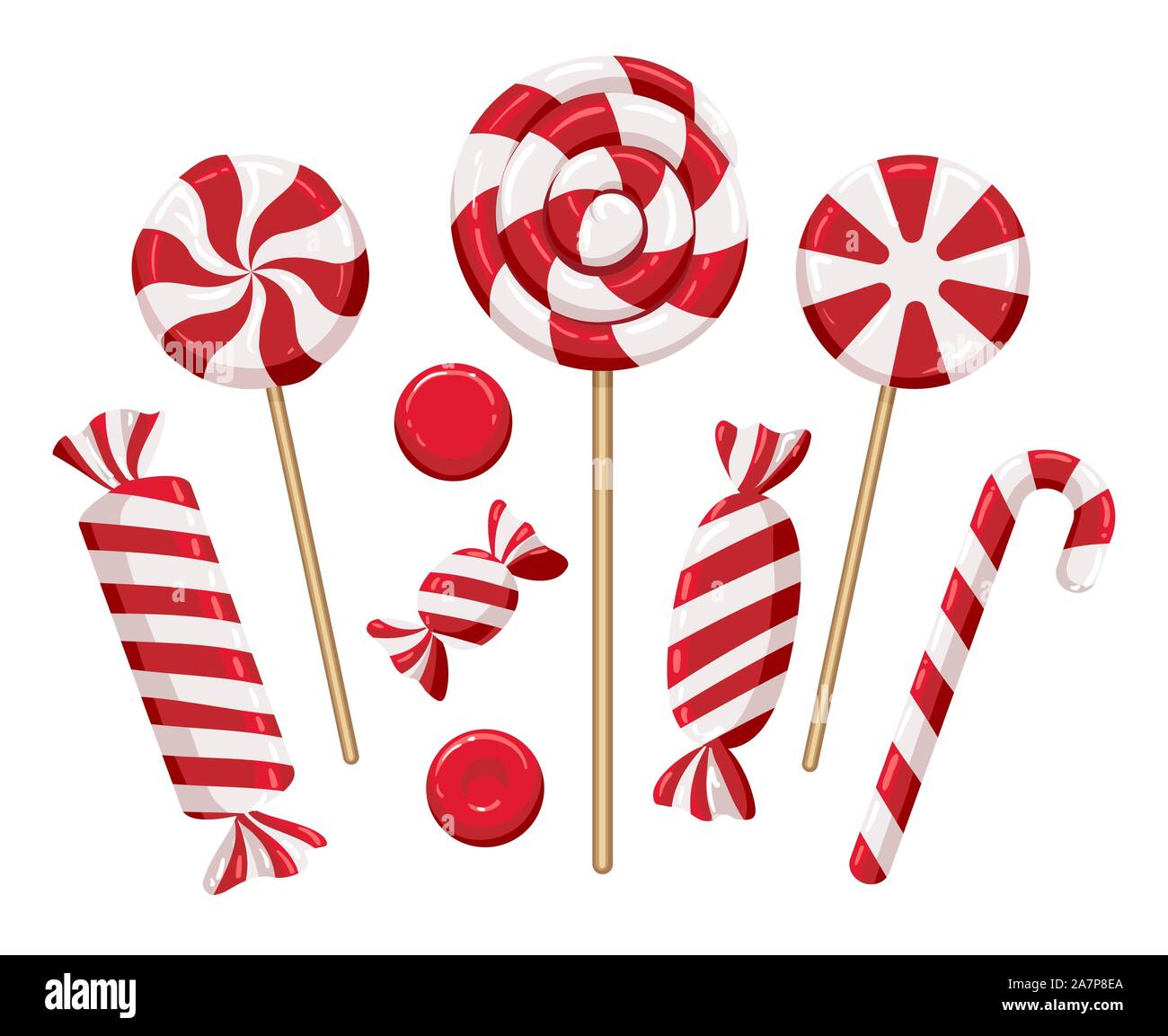 Sucettes bonbons de Noël Illustration de Vecteur