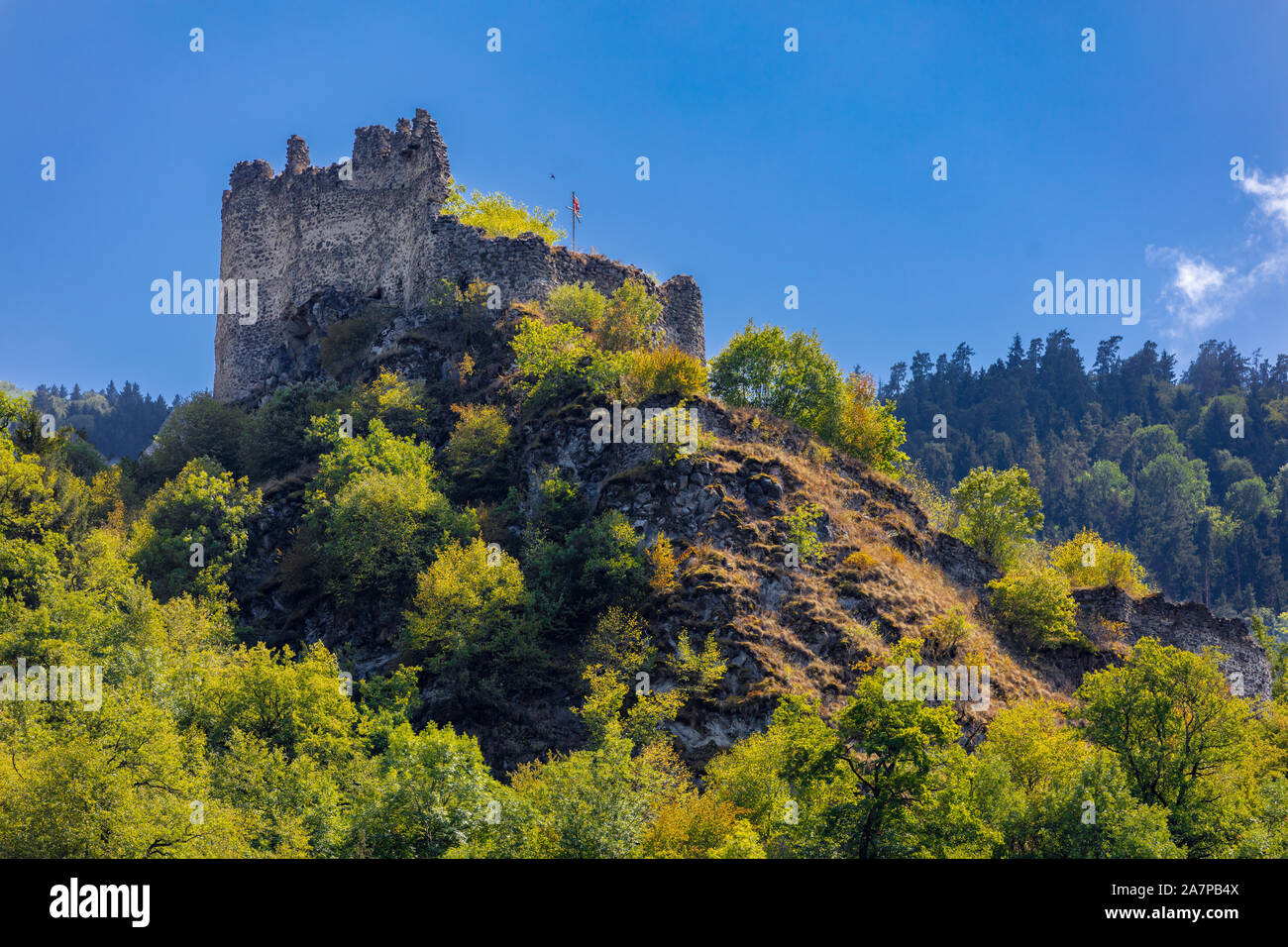 Vue de la forteresse Petre ville thermale de Borjomi Samtskhe Javakheti Géorgie région Europe de l'Est Banque D'Images