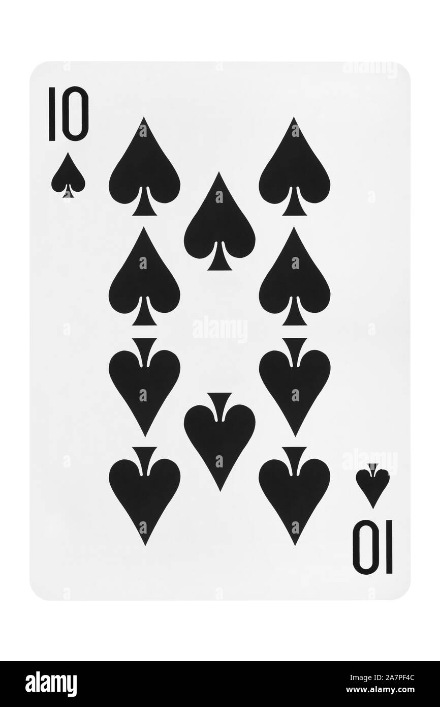 Dix de pique jeu de carte sur fond blanc Banque D'Images Dix de pique jeu de carte sur fond blanc Banque D'Images