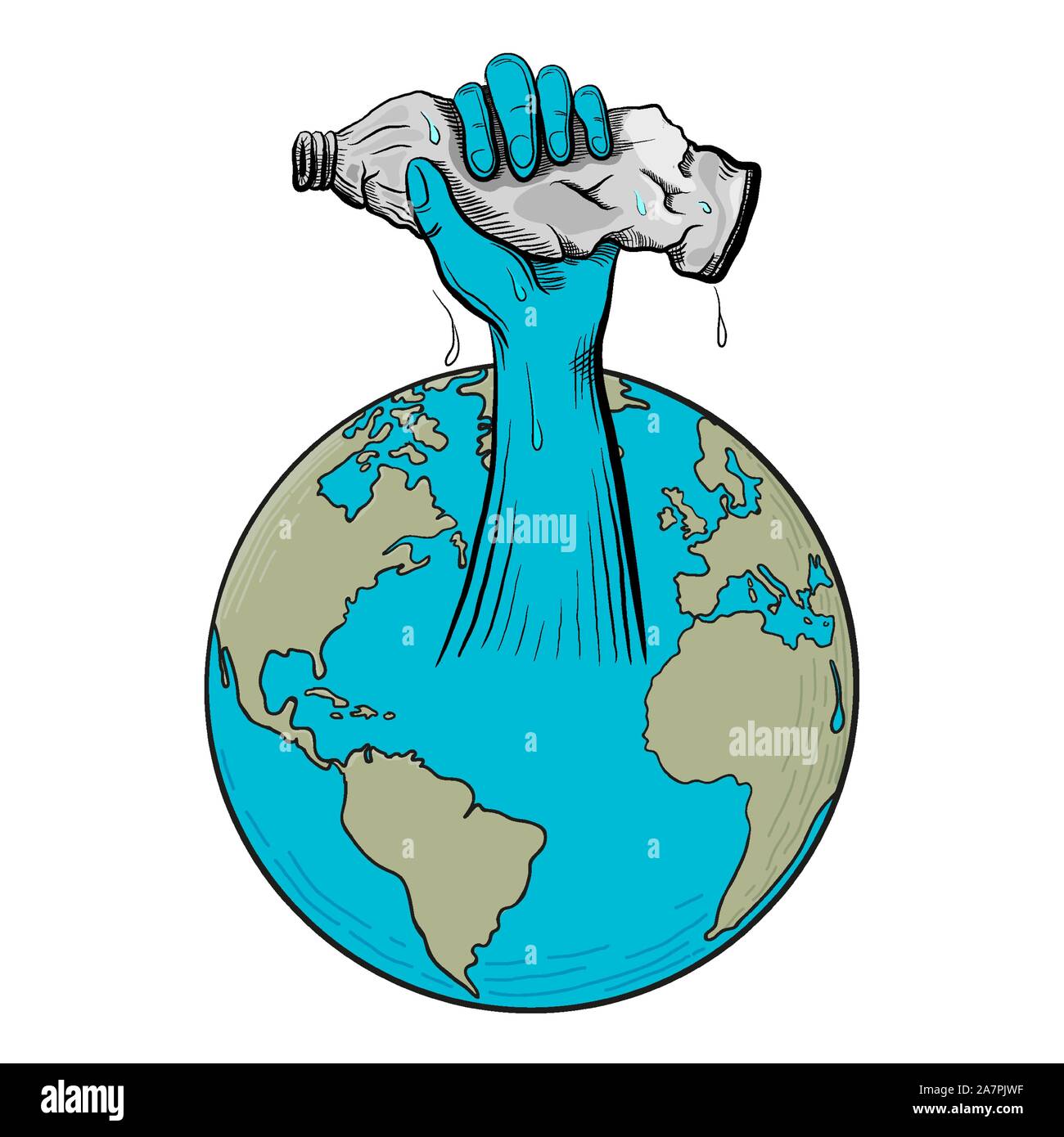 La pollution des océans Concept avec bouteille d'eau en plastique et de ...
