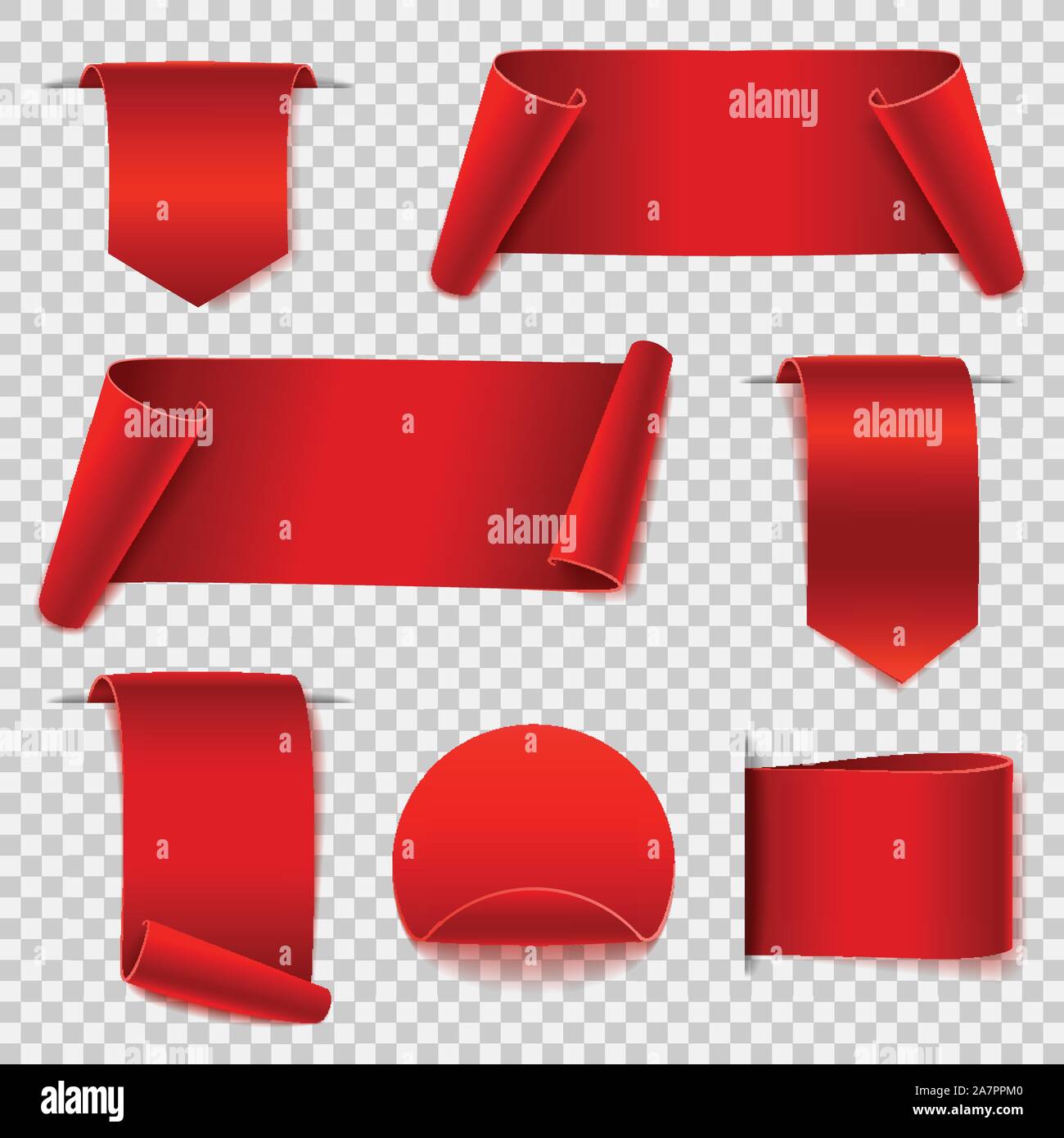 Big Set Papier vierge Banner Illustration de Vecteur