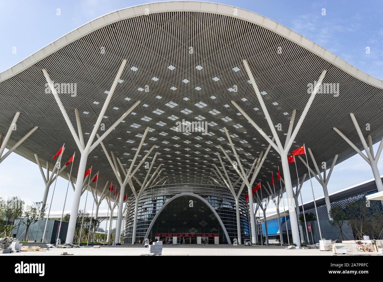 Shenzhen World Exhibition and Convention Centre, plus grand pôle en construction Banque D'Images