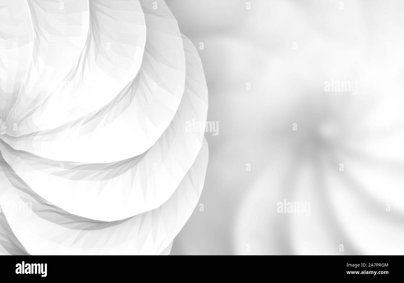 Le rendu 3d. Spirale Blanc futuriste design art wall background. Banque D'Images