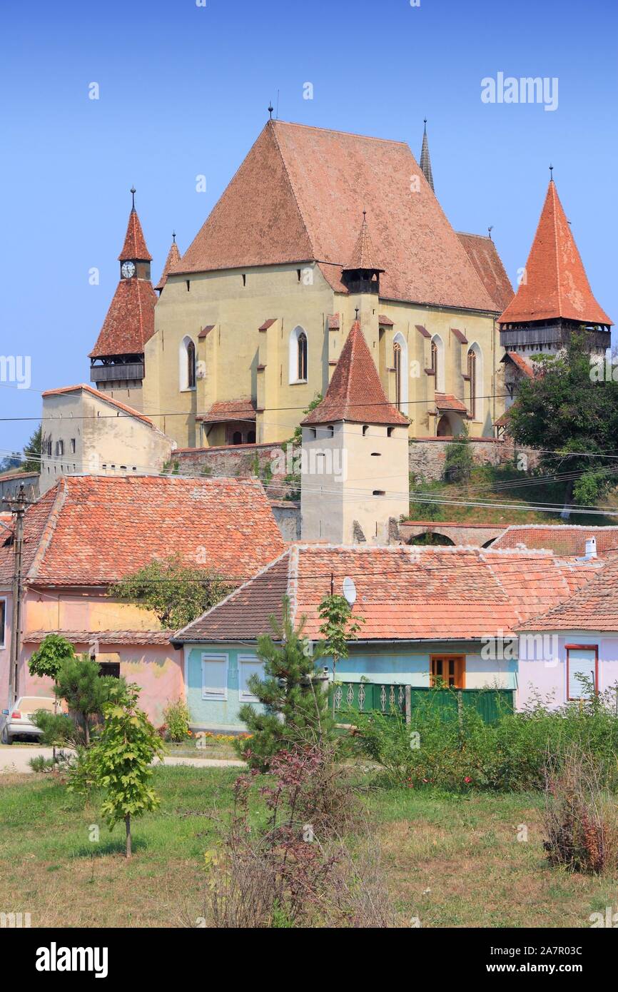 Biertan en Transylvanie, région de Roumanie. L'église fortifiée de Saxon Transylvanians - UNESCO World Heritage Site. Banque D'Images