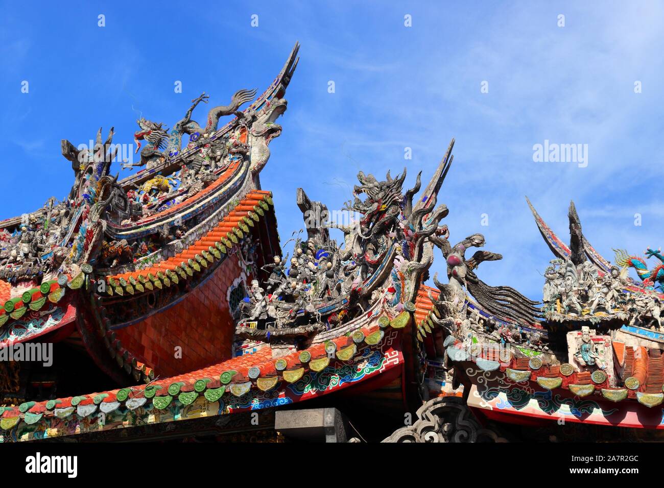 Le Temple de Taipei à Taiwan. Religion Traditionnelle Chinoise monument. Banque D'Images