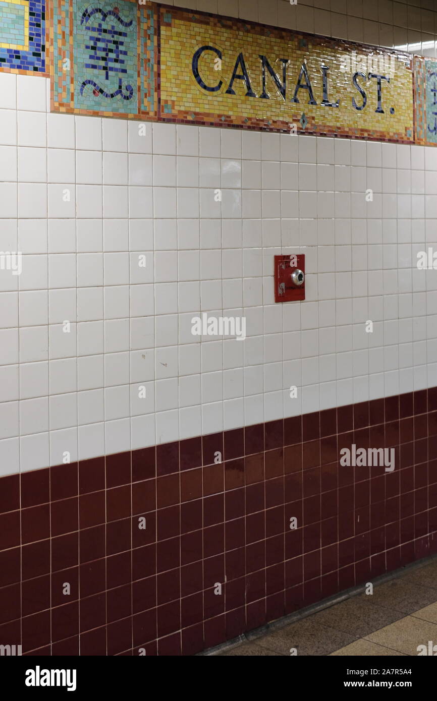Canal st métro str new york Banque D'Images