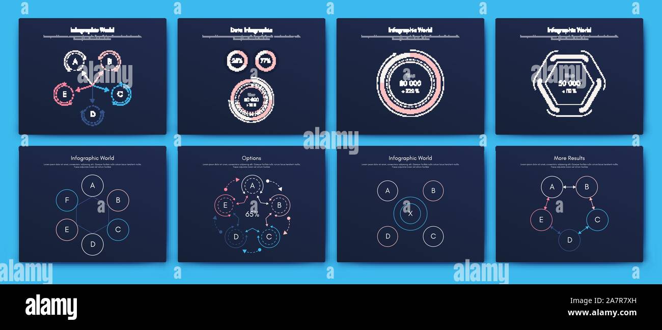 Infographie brochure vector illustration pour les éléments de style moderne. Définir des infographies pour le web Illustration de Vecteur