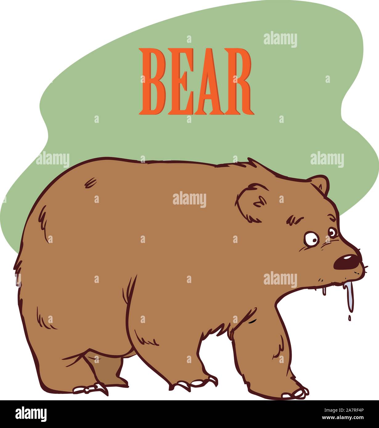 Funny cartoon illustration stock ours Illustration de Vecteur