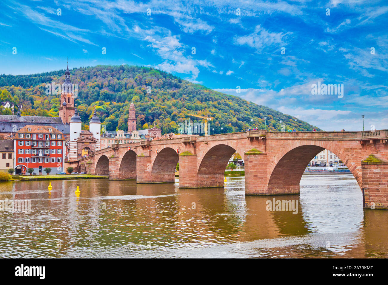 Vue panoramique de la magnifique cité médiévale de la ville de Heidelberg. Allemagne Banque D'Images