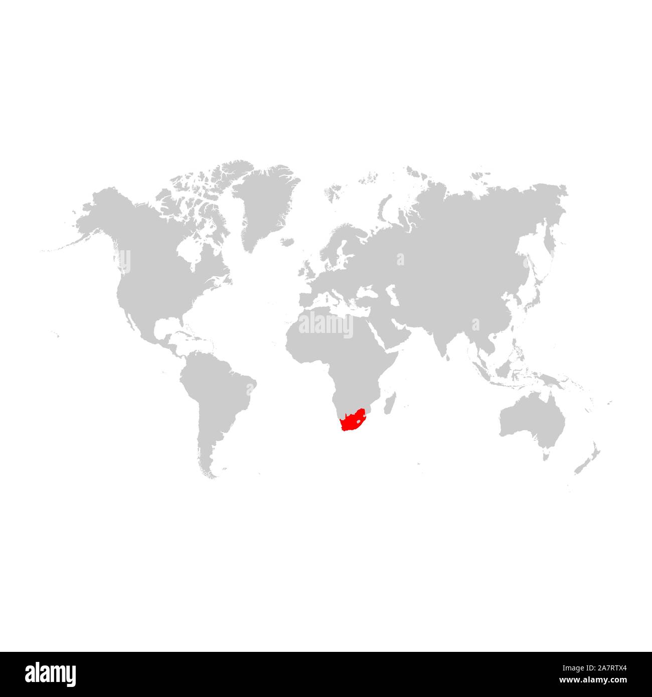 L'Afrique du Sud sur la carte du monde Illustration de Vecteur