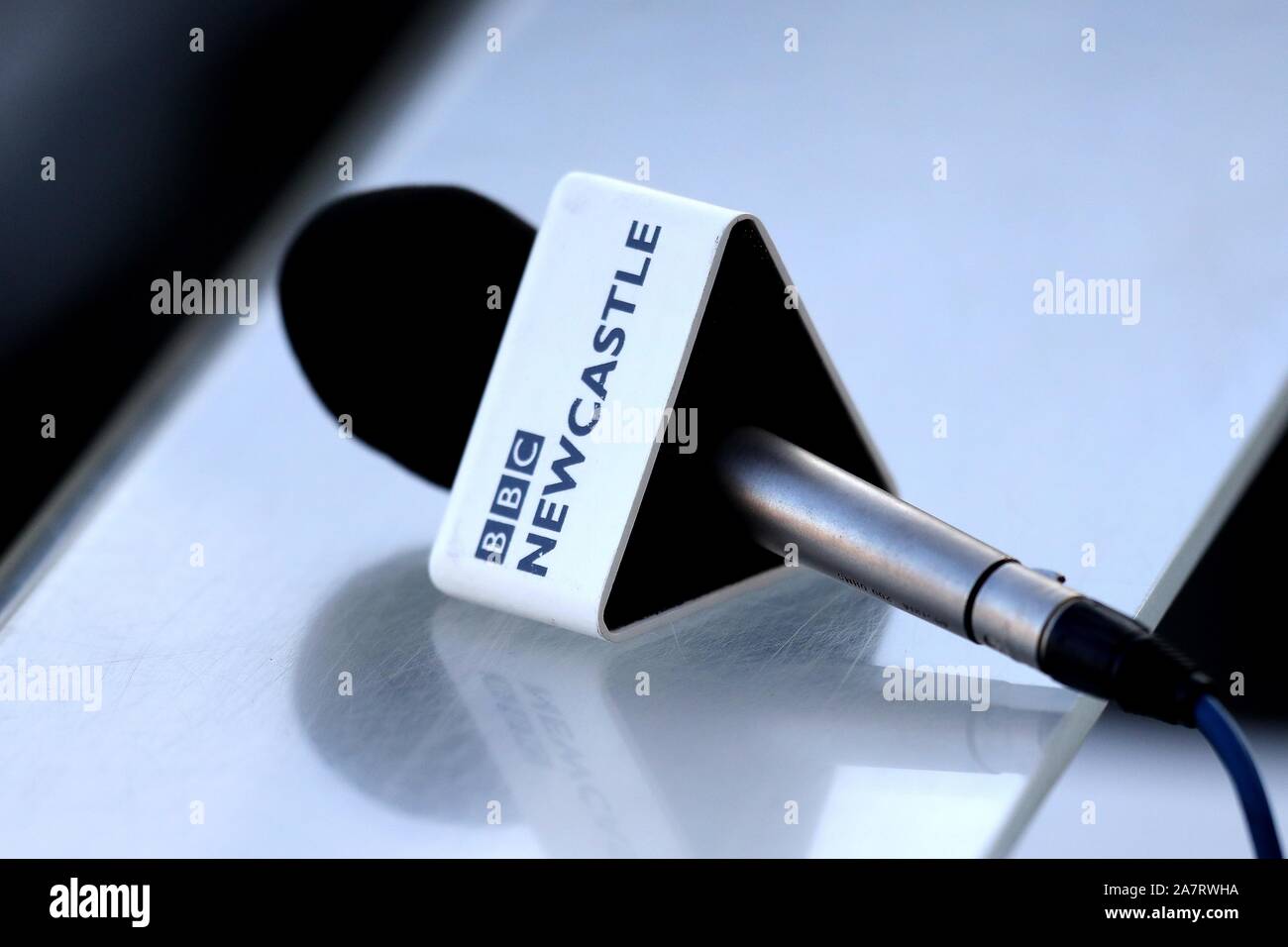 RADIO BBC Micro Newcastle, Newcastle United FC V Wolverhampton Wanderers FC, 2019 Banque D'Images