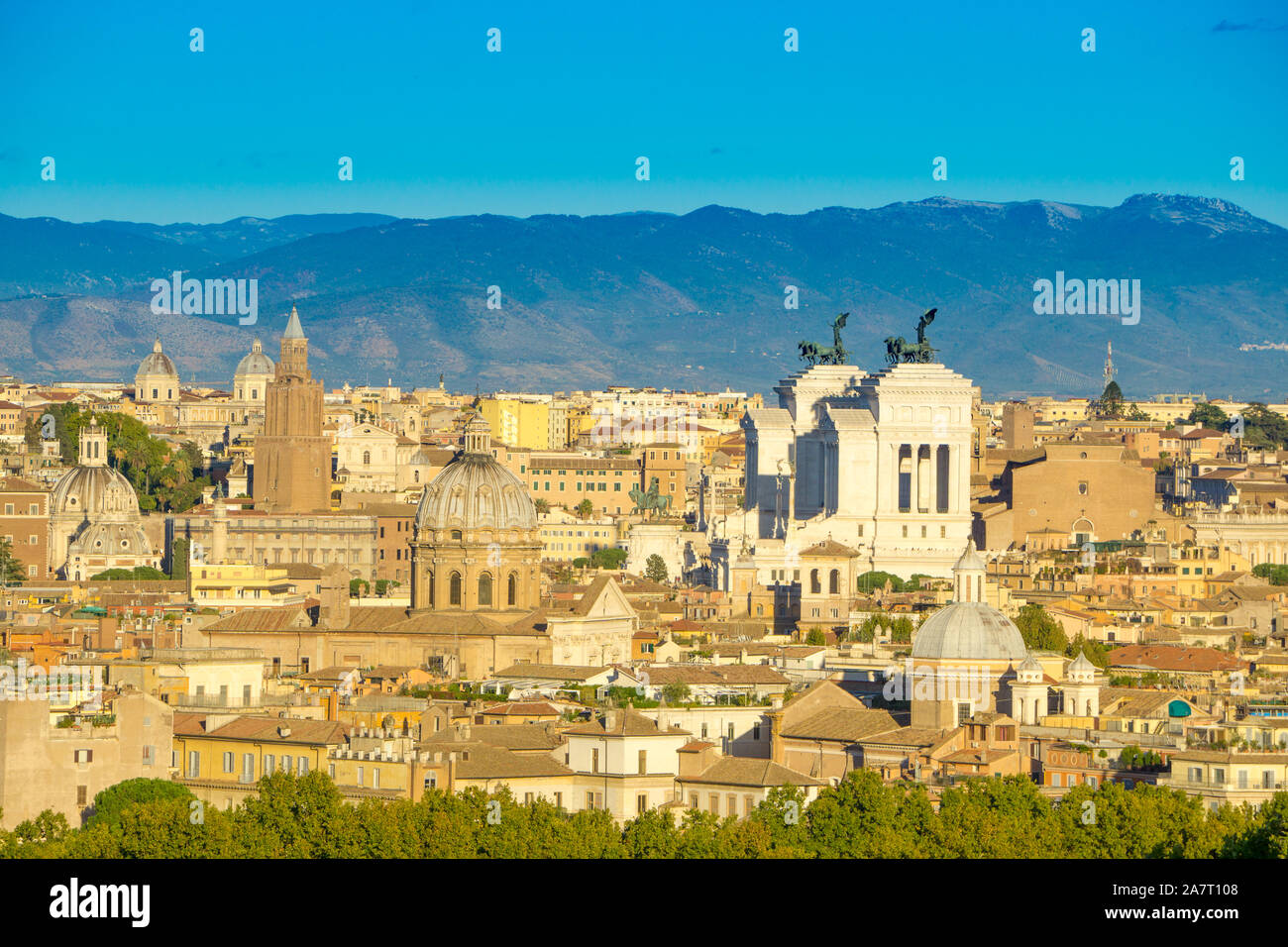Vue depuis la colline du Janicule, Rome, Italie Banque D'Images