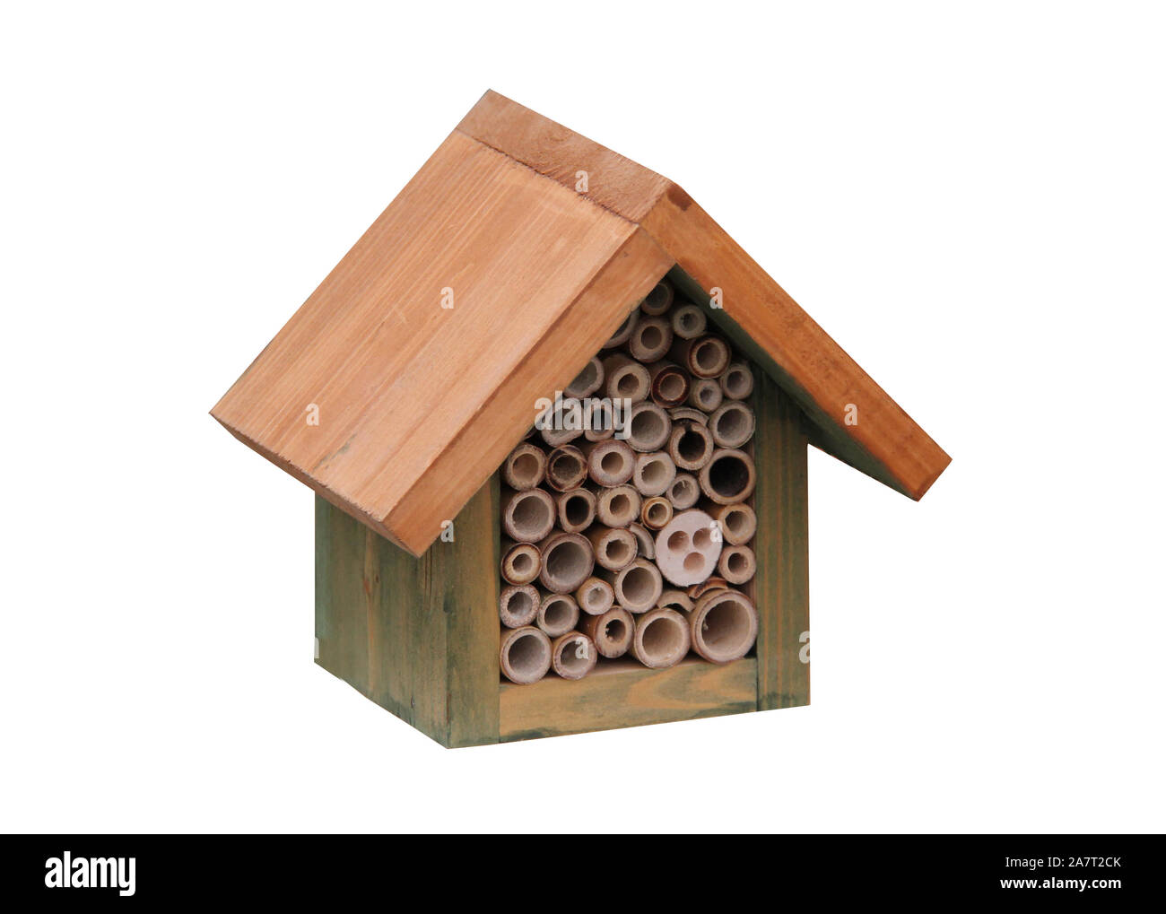 Une maison en bois abri pour les insectes et les bogues. Banque D'Images