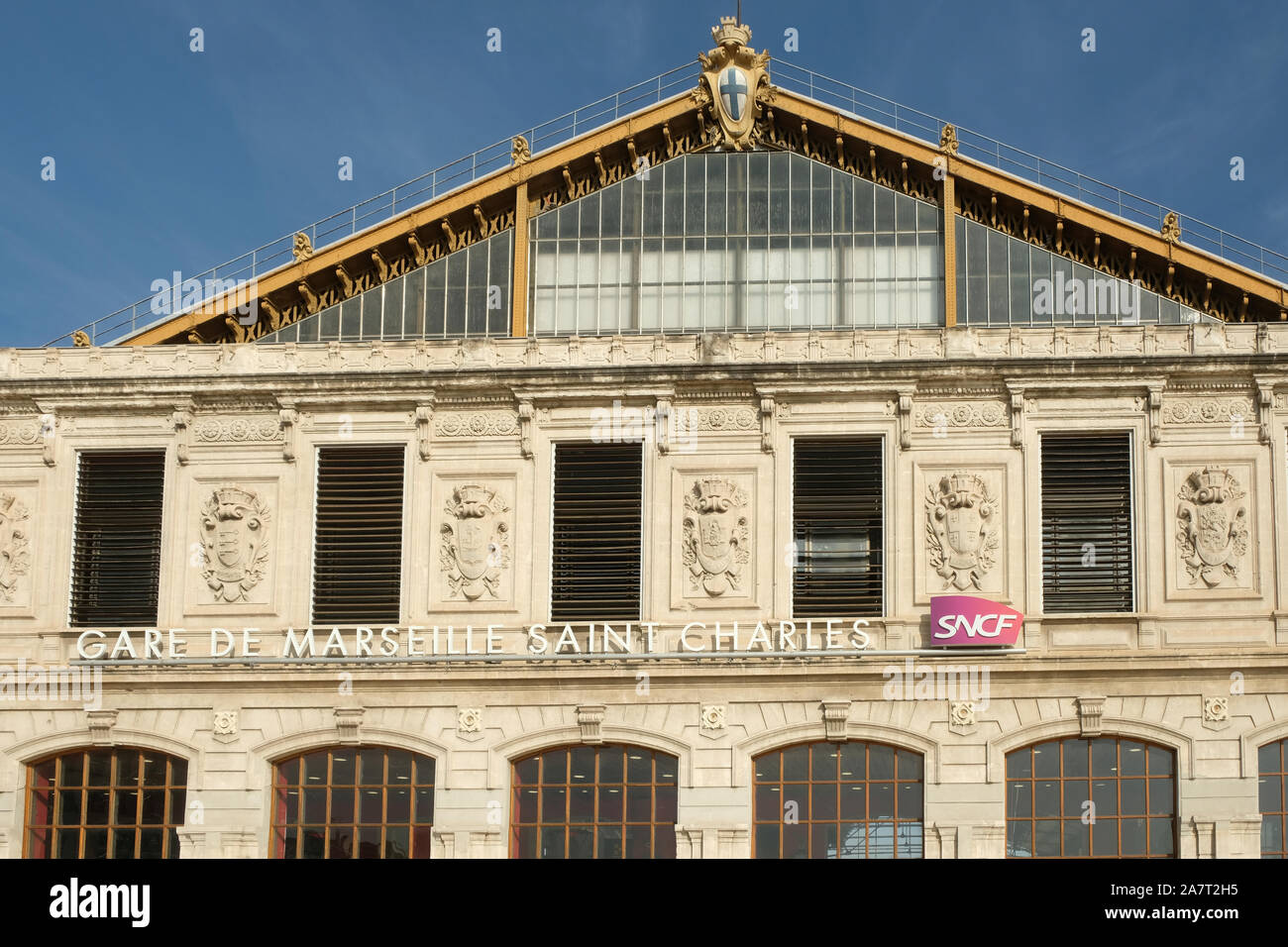 Bâtiment de la gare Saint-Charles à Marseille, France Banque D'Images