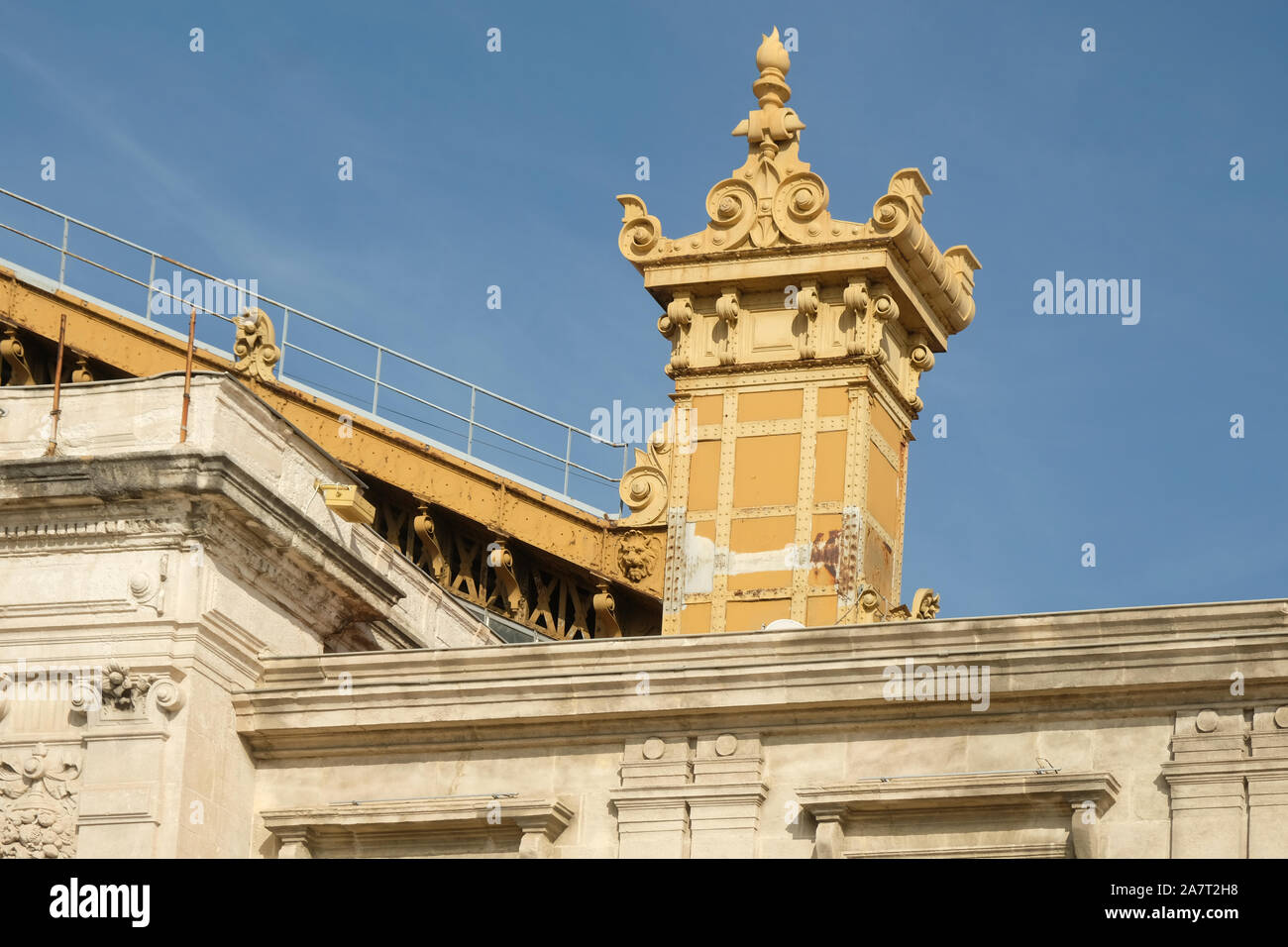 Construction de la Gare Saint-Charles à Marseille, France Banque D'Images
