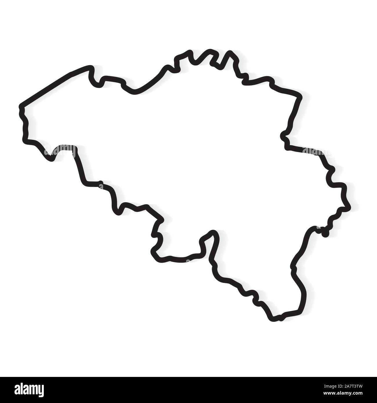 Contour noir de Belgique Carte- vector illustration Image Vectorielle