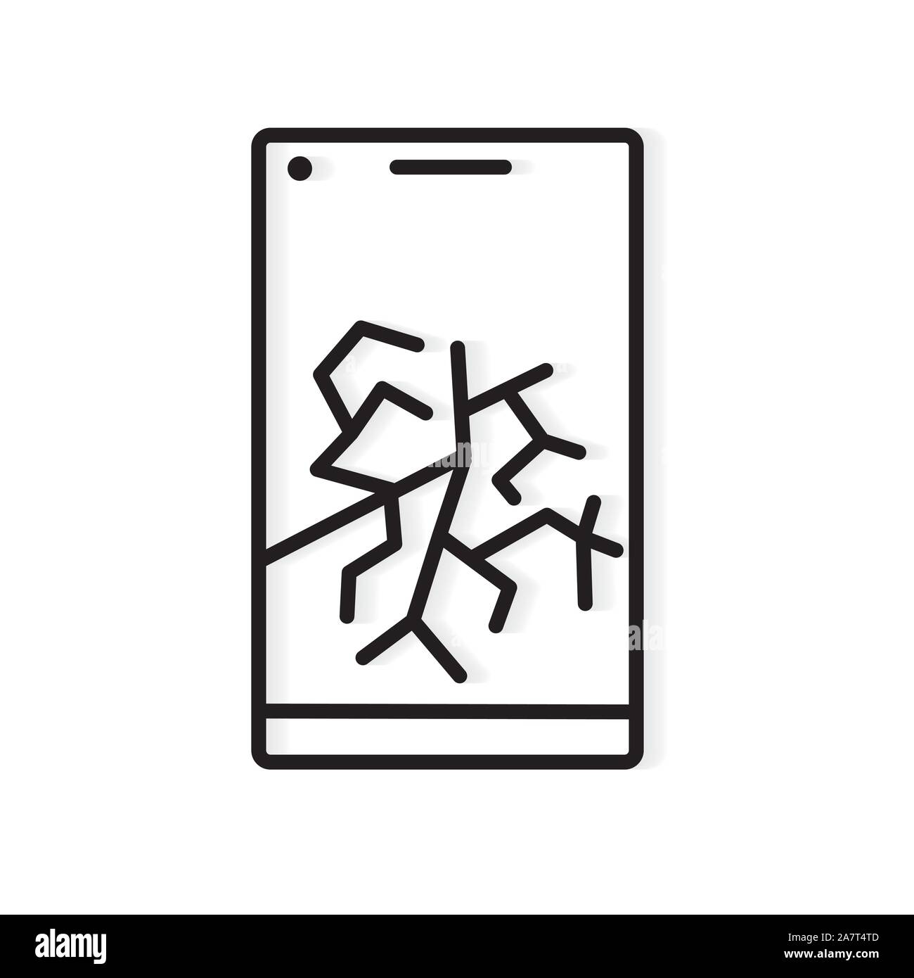 Smartphone avec écran cassé- vector illustration Illustration de Vecteur
