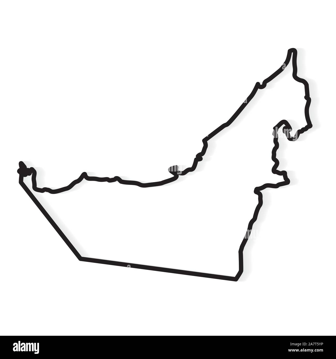 Résumé noir aperçu des Emirats Arabes Unis carte- vector illustration Illustration de Vecteur