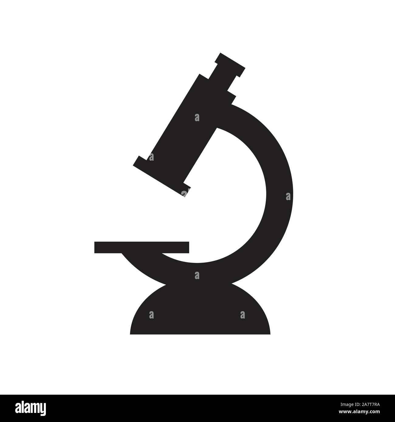 L'icône de microscope noir- vector illustration Illustration de Vecteur