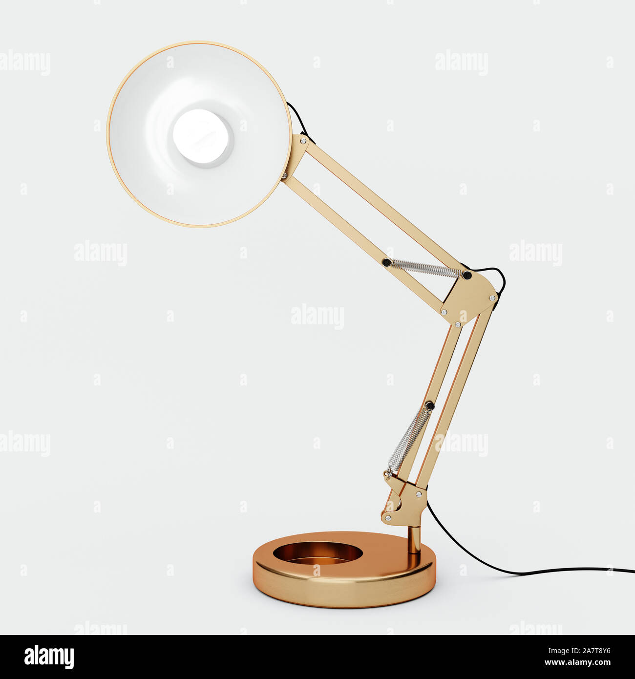 3d illustration de lampe de table or isolé sur fond blanc Banque D'Images