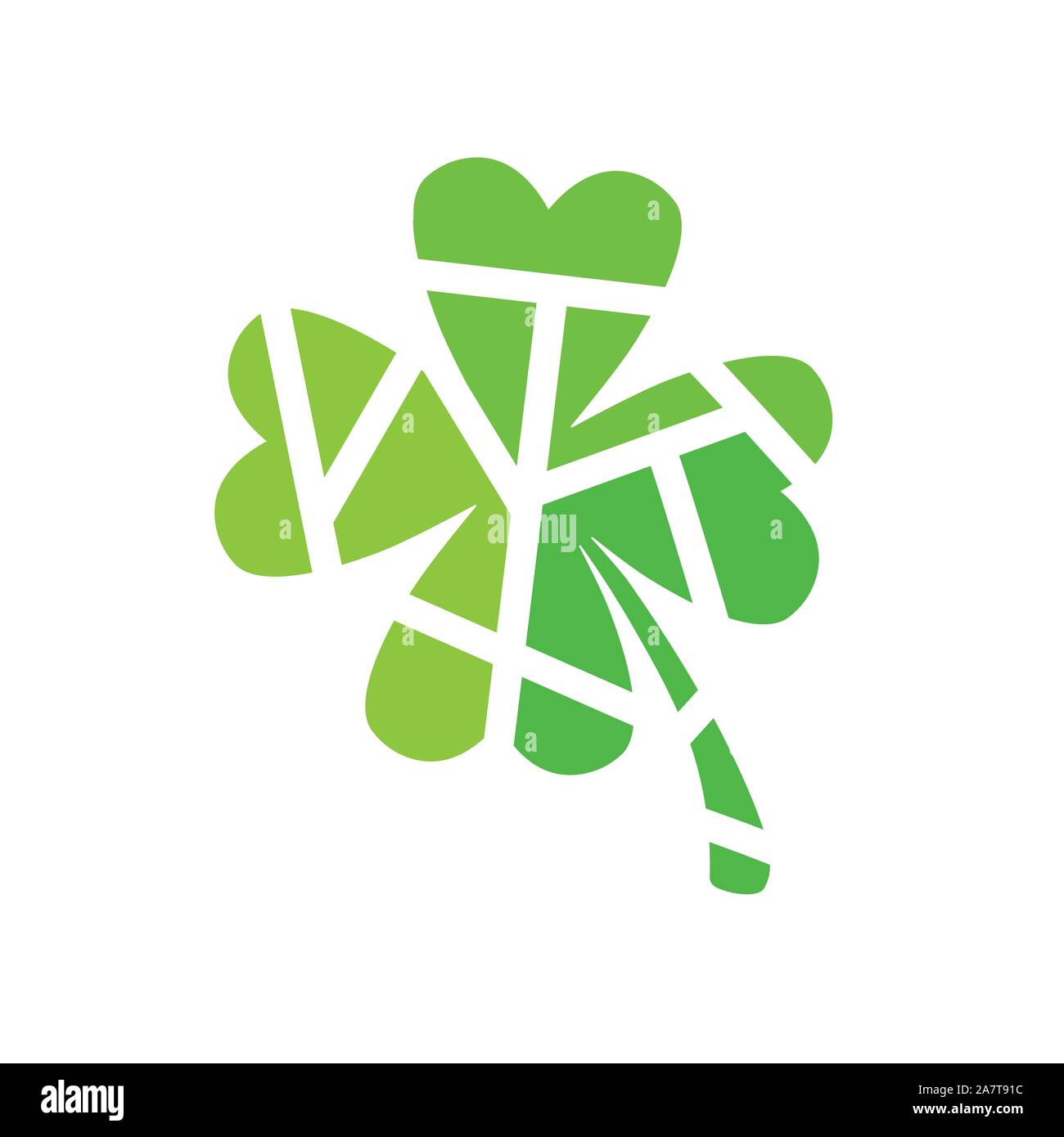 L'icône vert trèfle géométrique- vector illustration Illustration de Vecteur