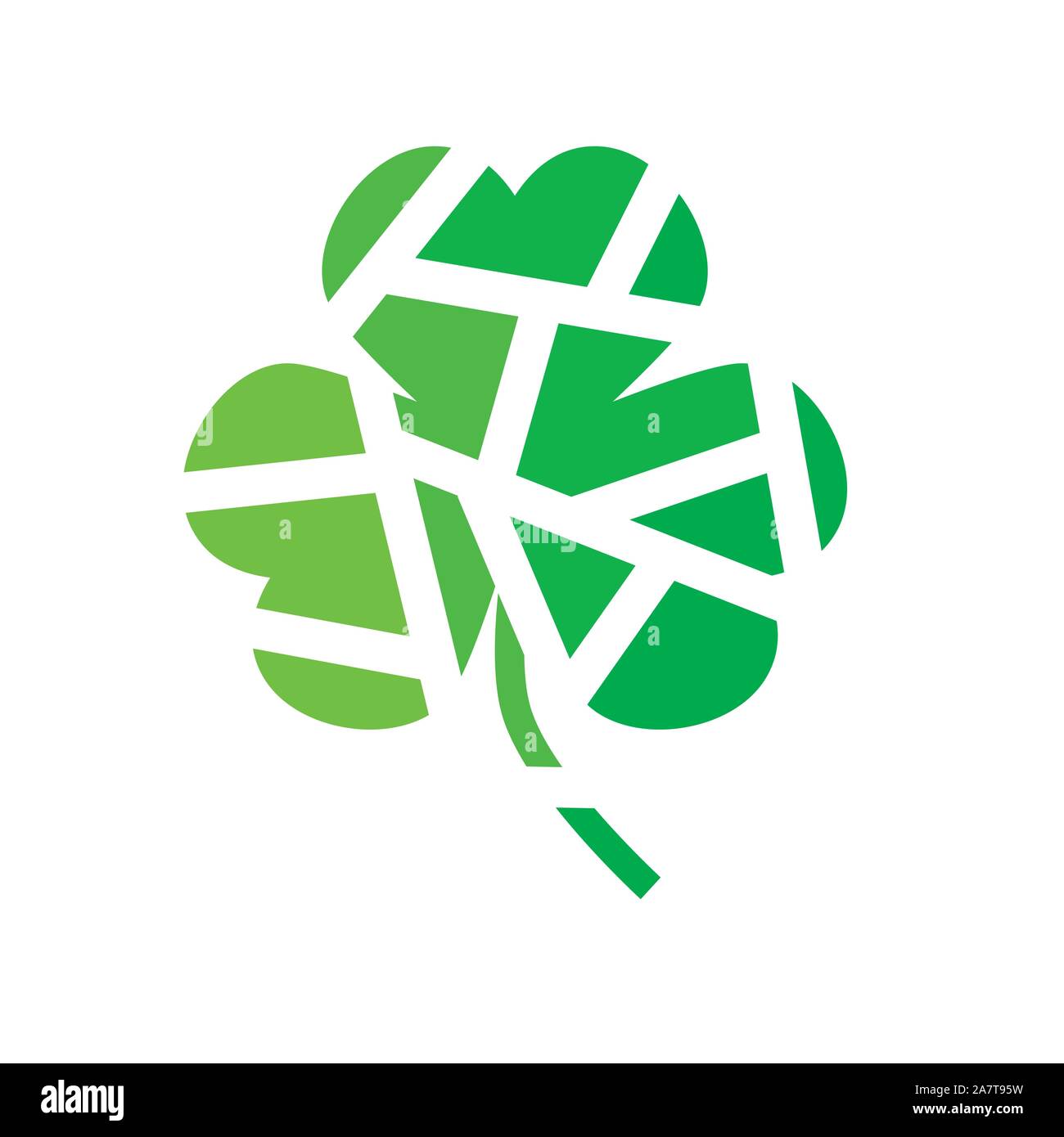 L'icône vert trèfle géométrique- vector illustration Illustration de Vecteur