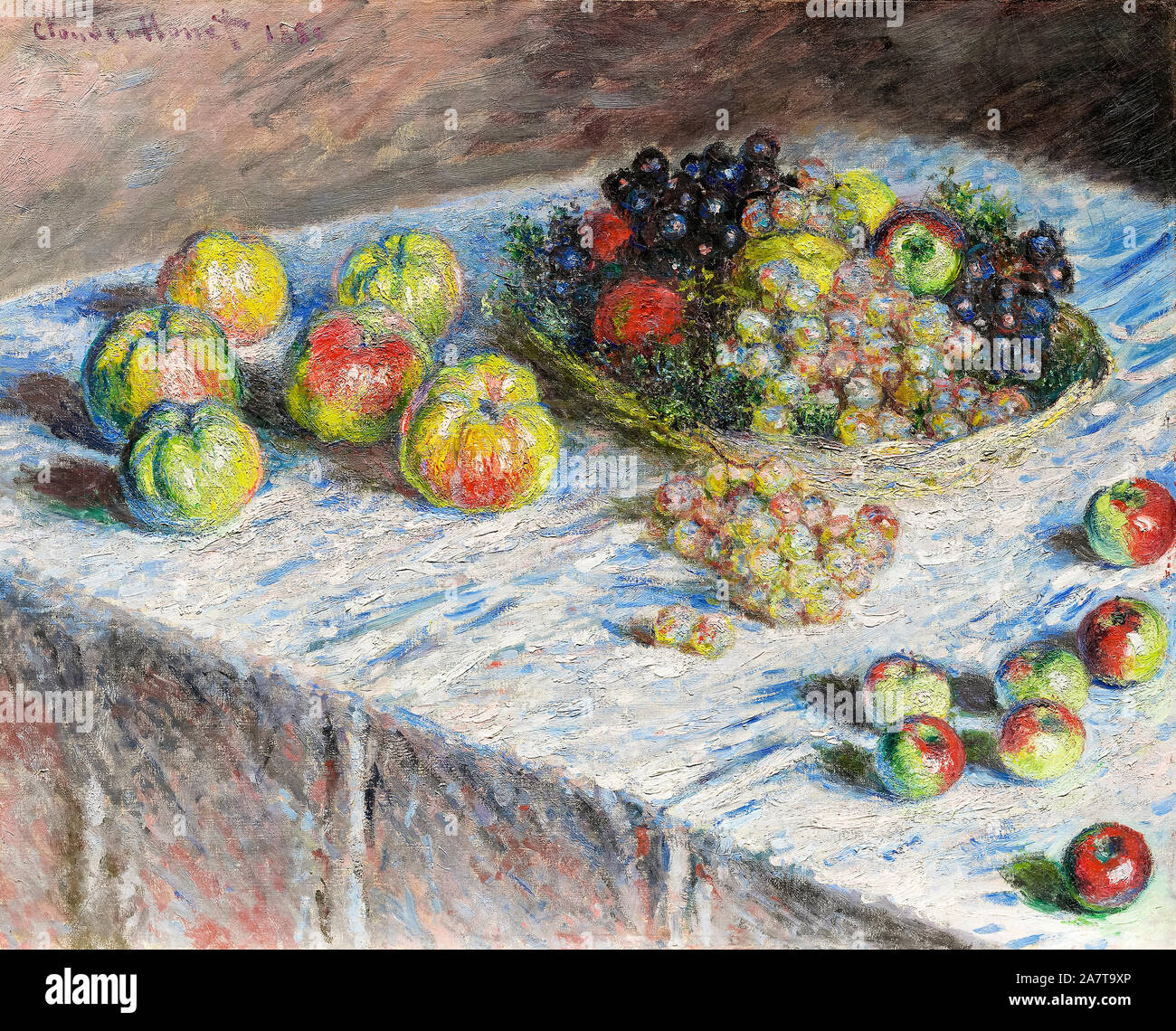 Claude Monet, les pommes et les raisins, still life peinture, 1880 Banque D'Images