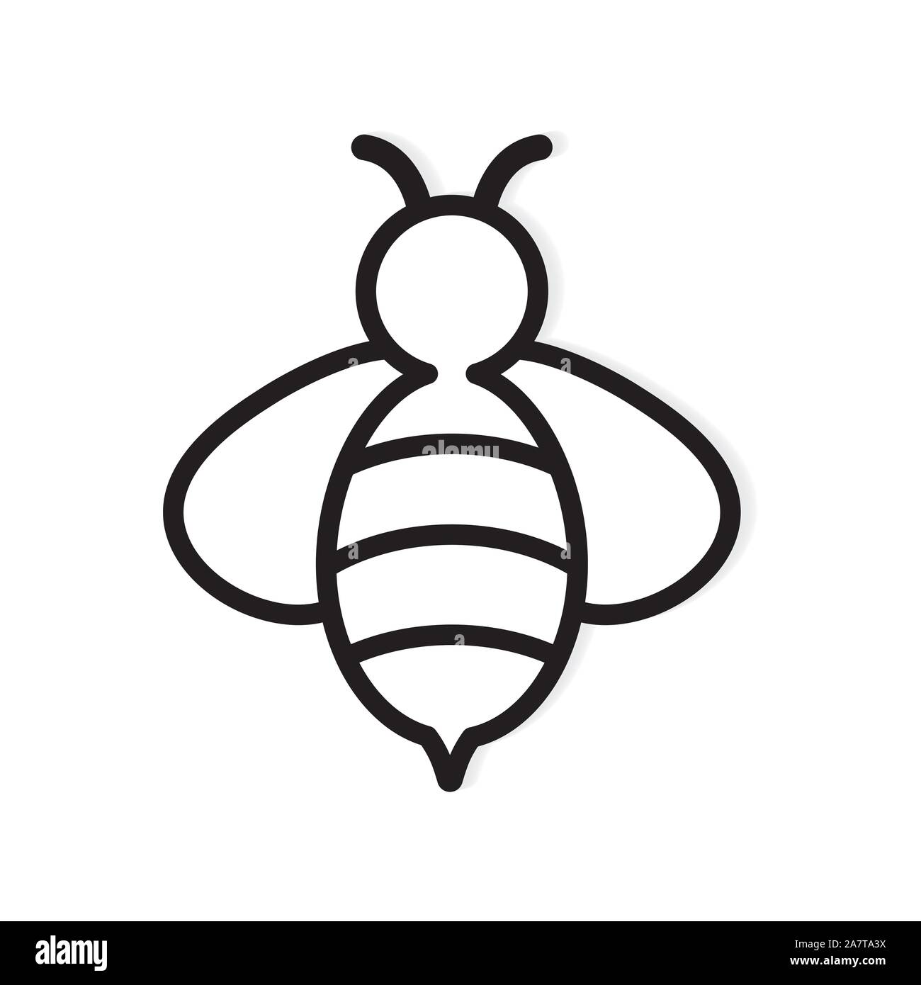 L'icône de l'abeille noire Illustration de Vecteur