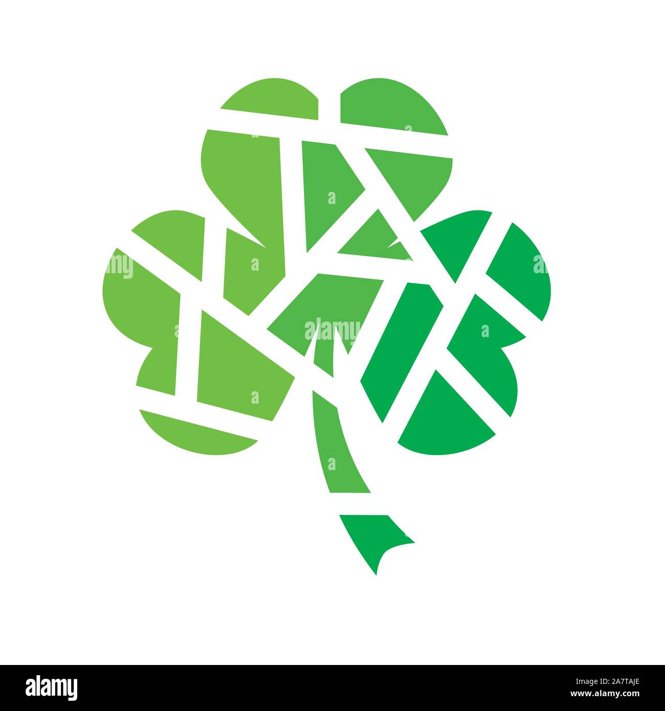 L'icône vert trèfle géométrique- vector illustration Illustration de Vecteur