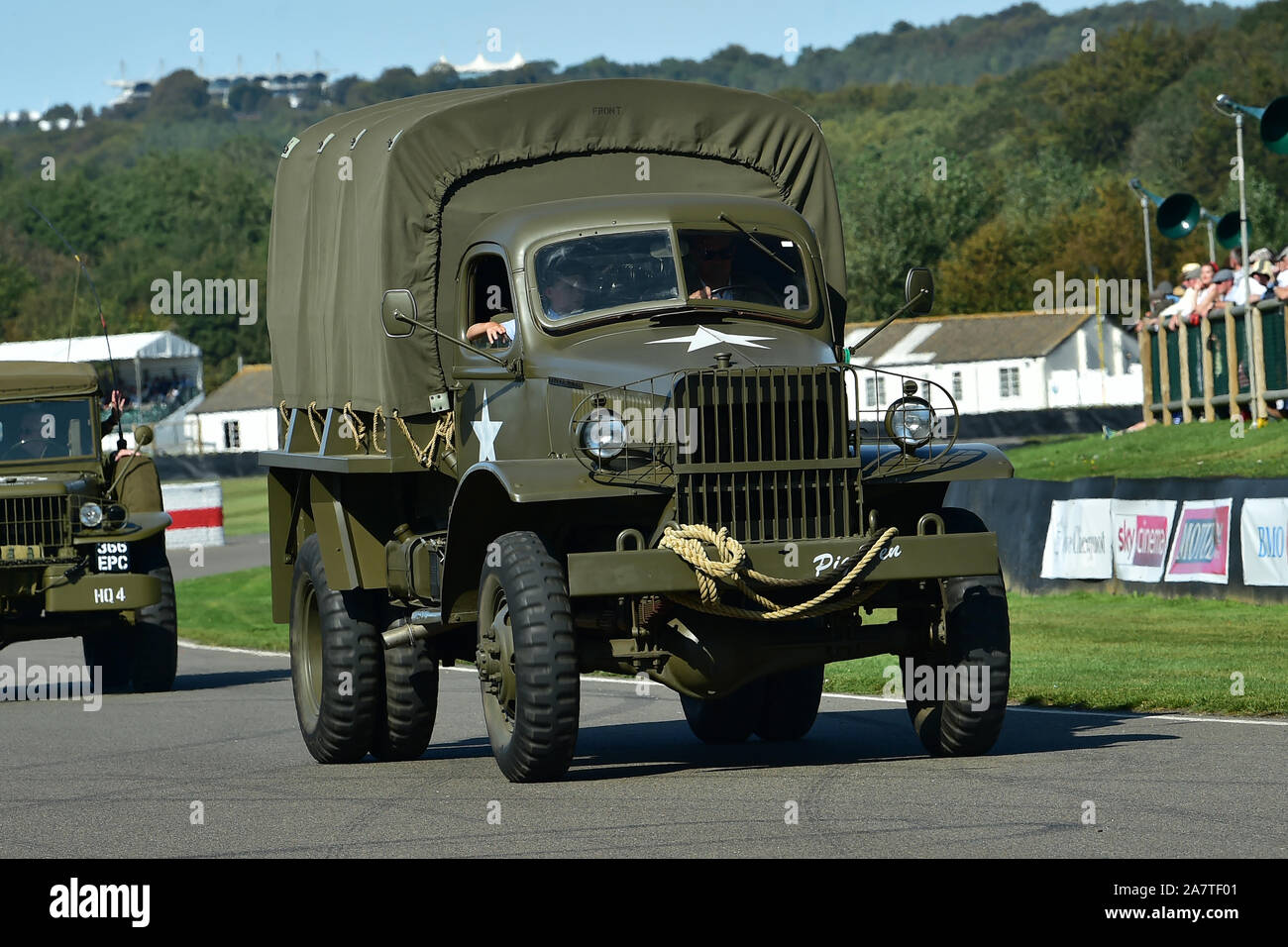 D-Day commémoration, 75e anniversaire du débarquement en Normandie, la seconde guerre mondiale, les véhicules militaires, Goodwood Revival 2019, septembre 2019, de l'automobile Banque D'Images