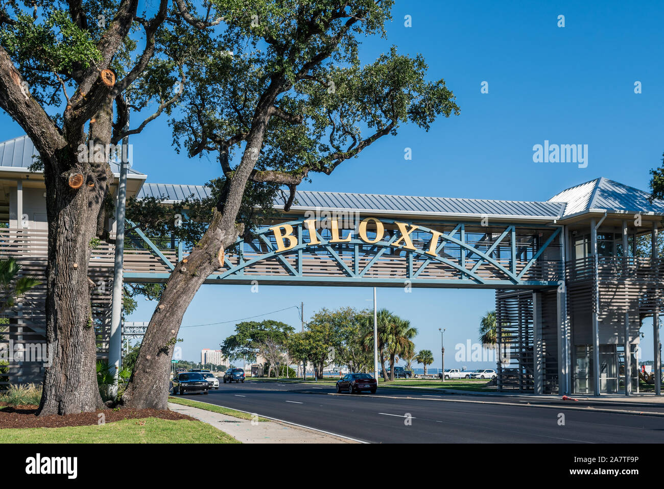 Concordance élevée Biloxi (Mississippi), passerelle au-dessus de l'US Highway 90 a ouvert ses portes en novembre 2019, Harrison County, Mississippi. Banque D'Images