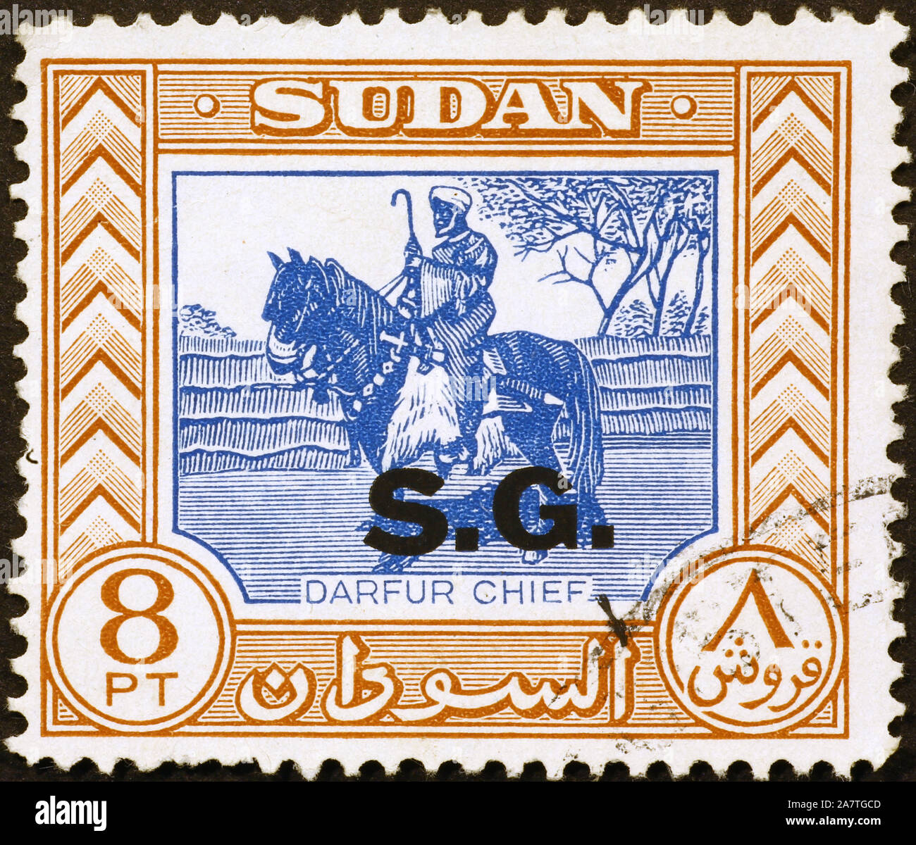 Chef du Darfour soudanais sur timbre-poste Banque D'Images