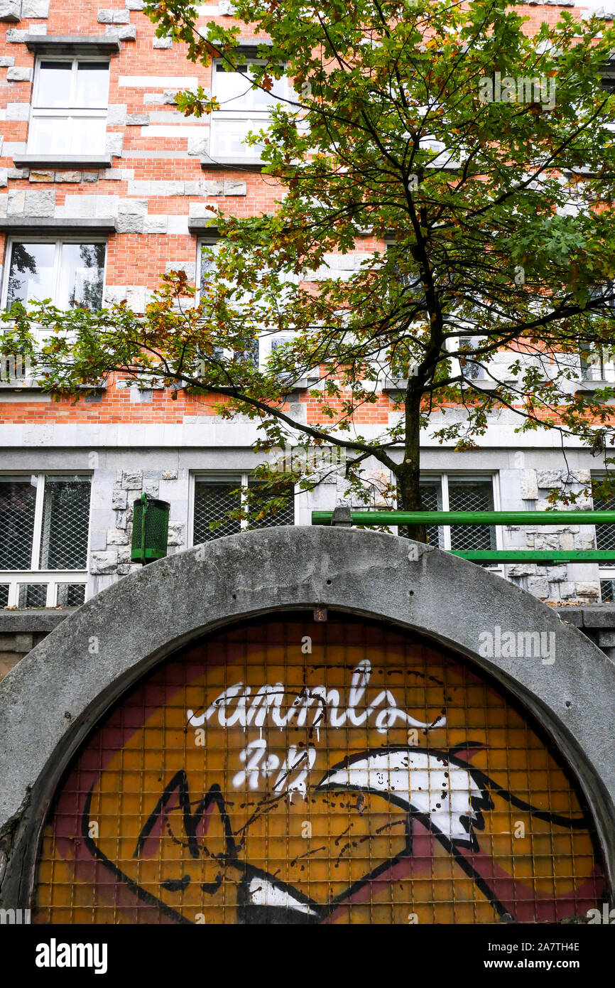 L'arrière de la Bibliothèque Nationale et Universitaire - Narodna in univerzitetna knjižnica, Ljubljana, Slovénie Banque D'Images