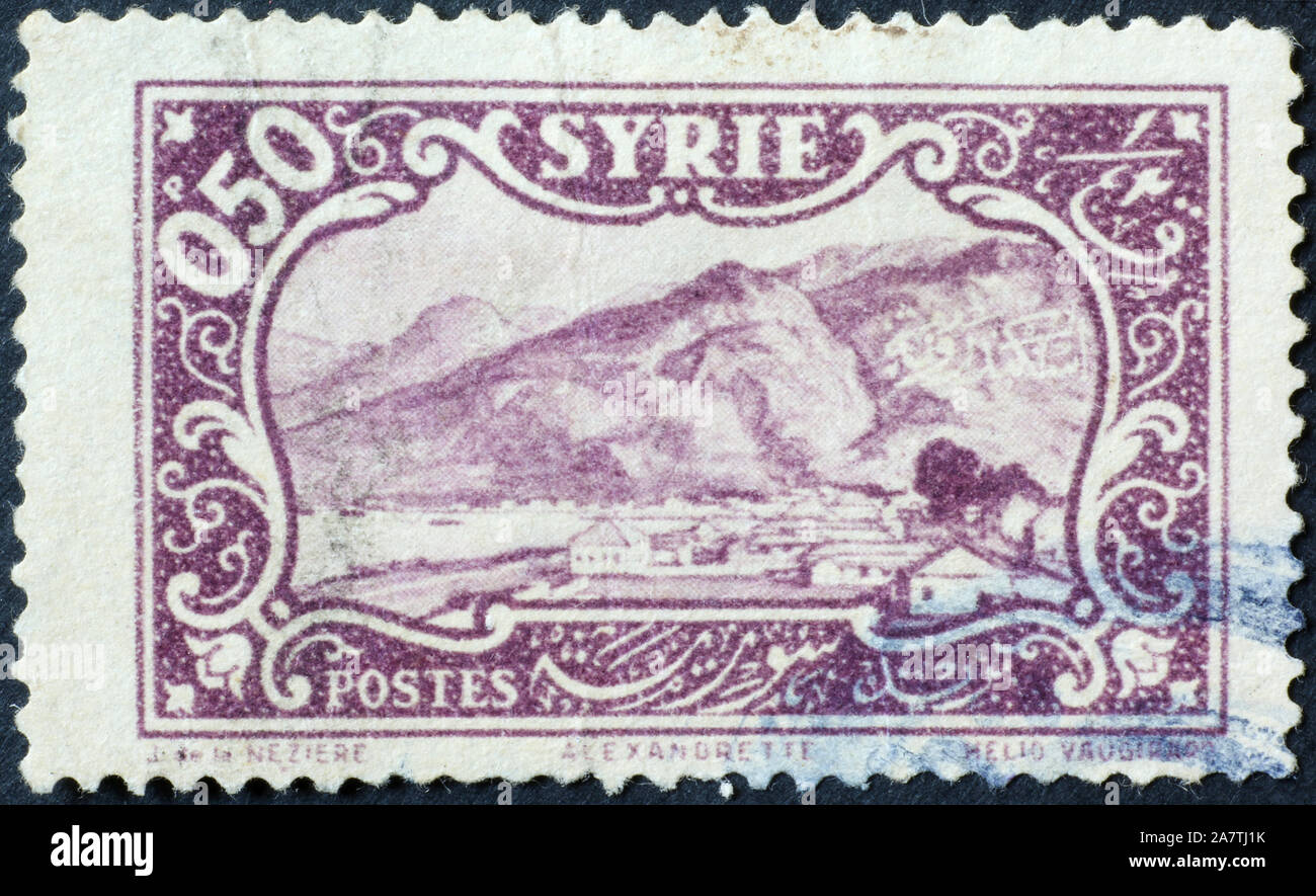 République panorama sur les vieux stamp Banque D'Images