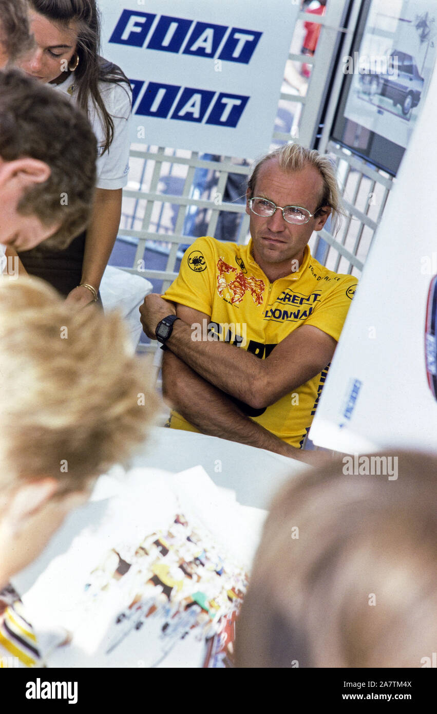 Tour de France 89 : Laurent Fignon # 41 maillot jaune Banque D'Images