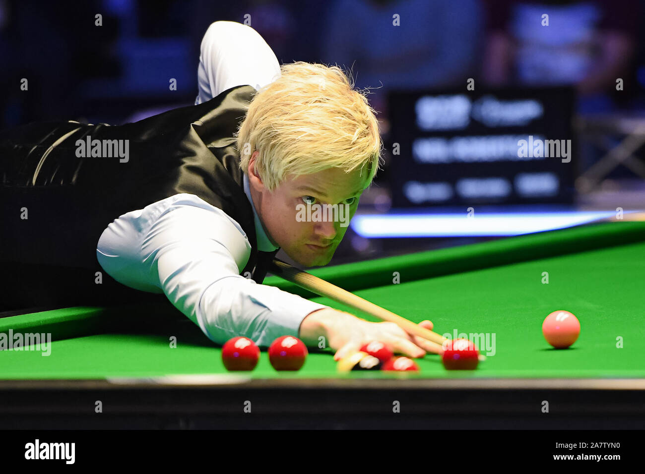 COVENTRY, Royaume-Uni. 08Th Nov, 2019. Neil Robertson vs Martin Gould Pendant Jour 1 demi-finale de 2019 ManBetx champion des champions à Ricoh Arena le lundi, Novembre 04, 2019 à Coventry en Angleterre. Credit : Taka G Wu/Alamy Live News Banque D'Images